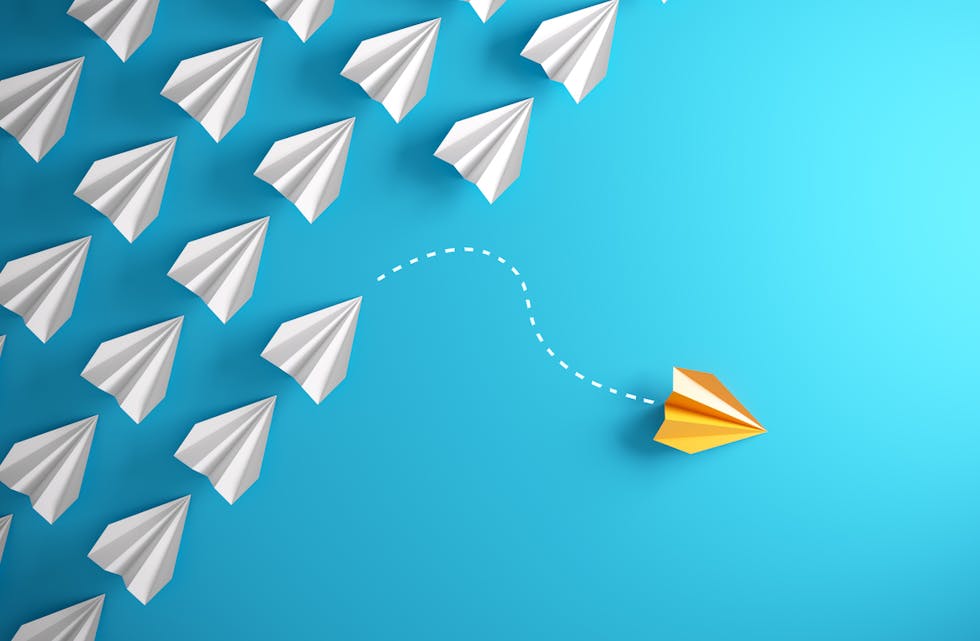 Leadership Concept With Paper Airplanes